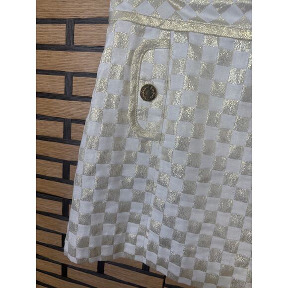 Lilly Pulitzer Tate Gold And White Metallic Mini Skirt Size 4 - Picture 4 of 11